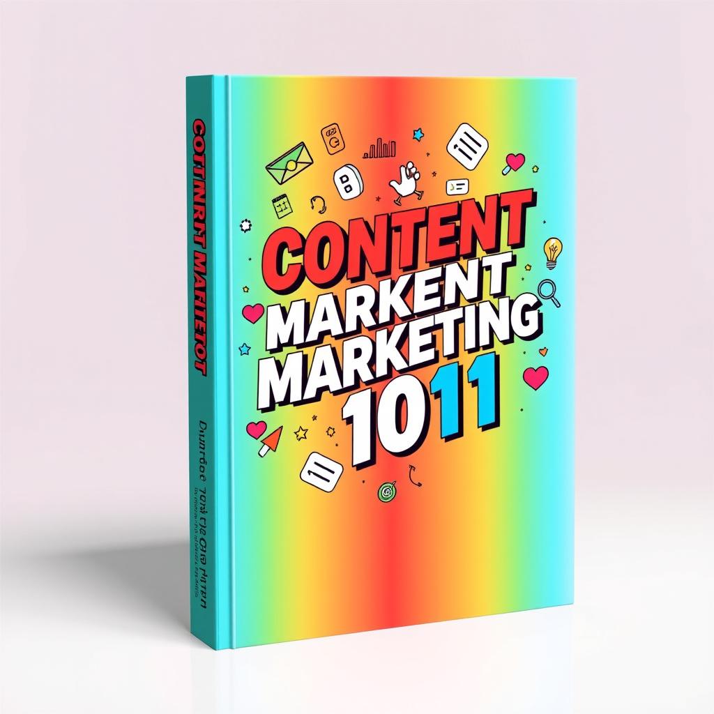 A striking 3D book cover design for 'Content Marketing 101'