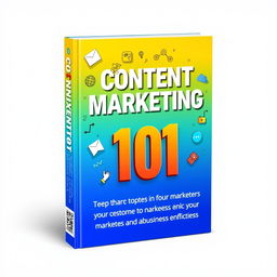 A striking 3D book cover design for 'Content Marketing 101'