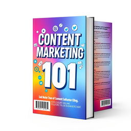 A striking 3D book cover design for 'Content Marketing 101'