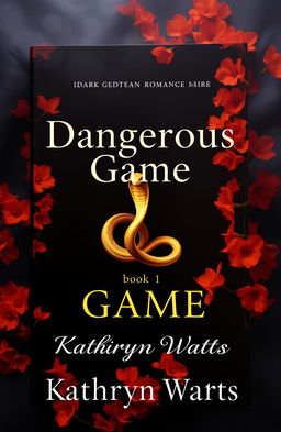 A captivating cover for a dark romance book featuring a dark background that envelops the scene in mystery, surrounded by vibrant, orange climbing flowers that add an element of allure