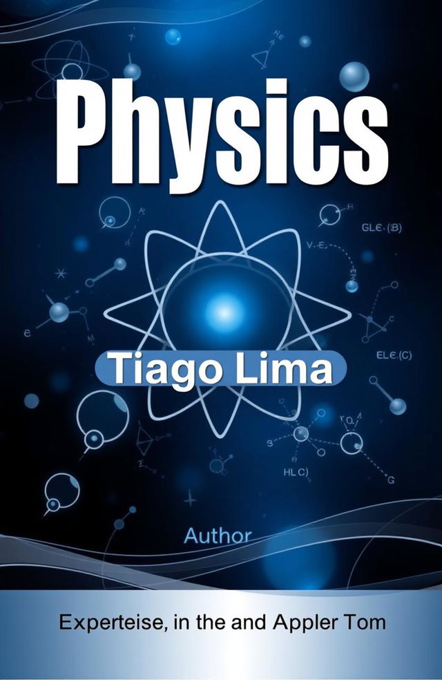 A book cover design for an eBook featuring a captivating and modern theme related to physics