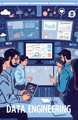 An informative illustration showcasing the concept of Data Engineering