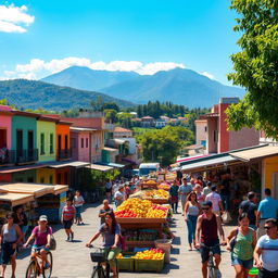 A picturesque view of Guacara, a municipality in Venezuela, showcasing its vibrant urban life