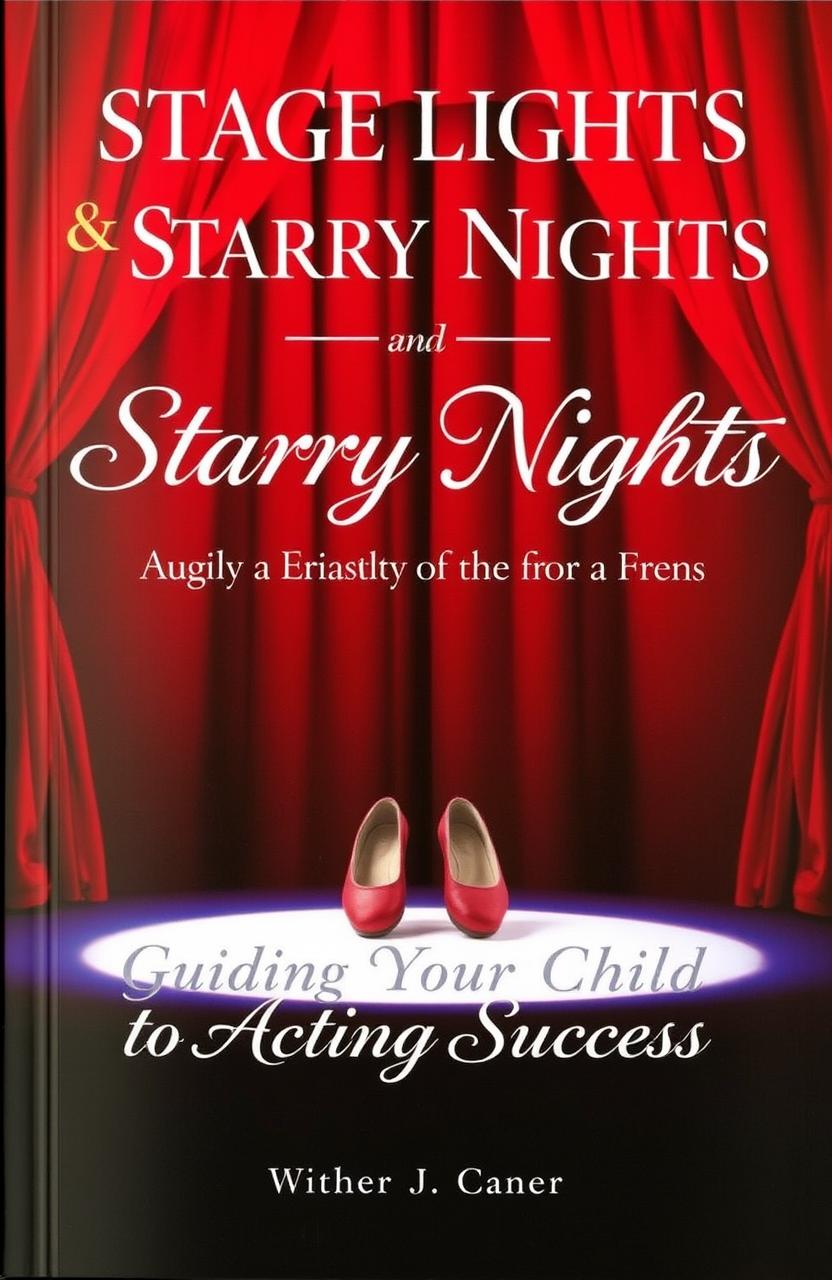 The cover of a book titled 'Stage Lights & Starry Nights: Guiding Your Child to Acting Success', showcasing a vibrant and eye-catching design