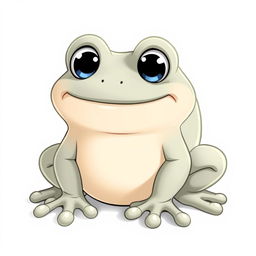 A cartoonish stone frog in a light gray color, designed in a whimsical Disney style