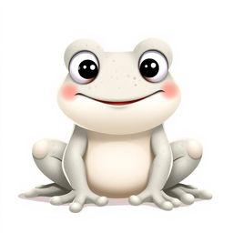 A cartoonish stone frog in a light gray color, designed in a whimsical Disney style