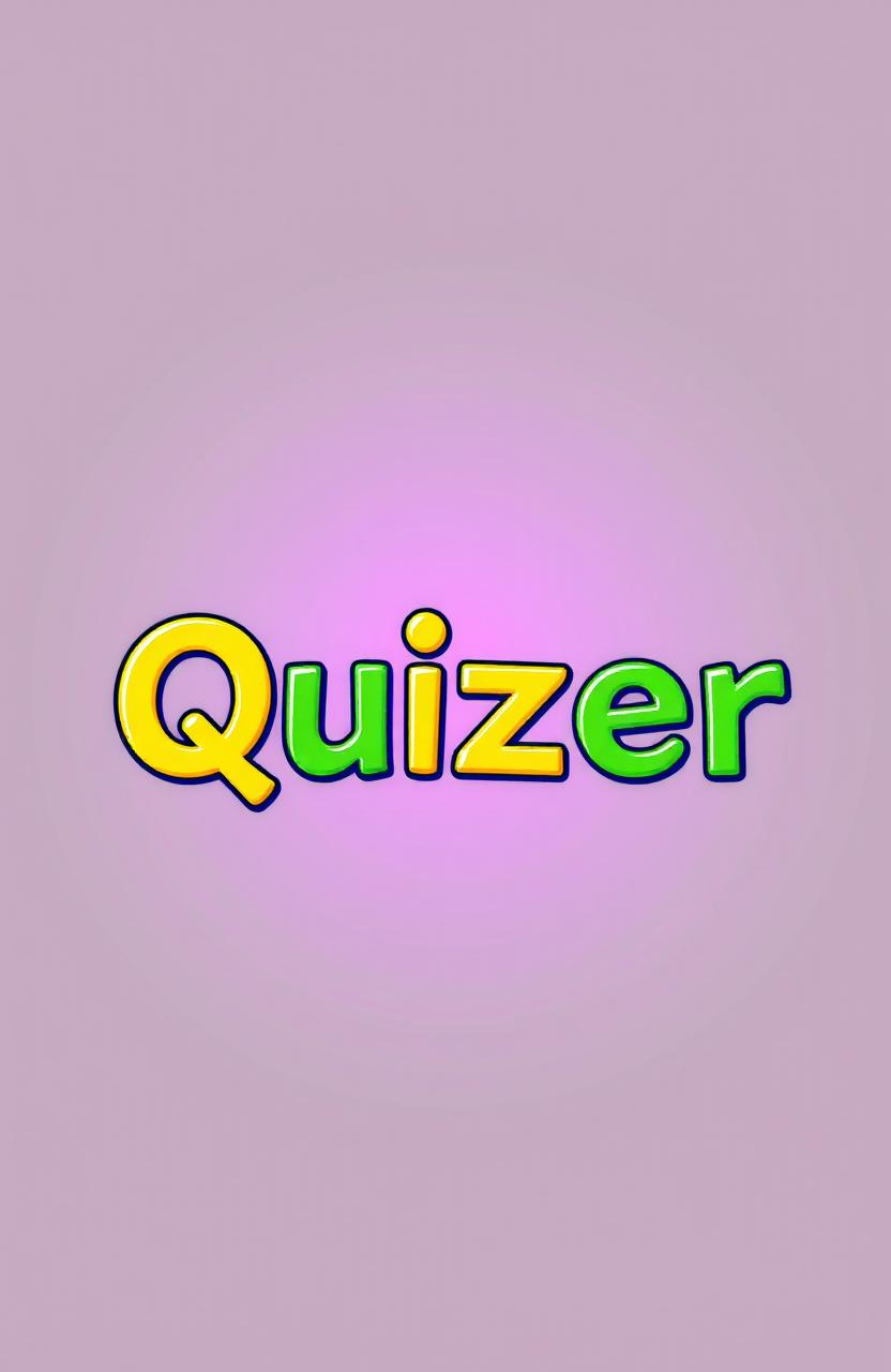 A vibrant and colorful design featuring the word 'Quizer' prominently displayed in the center