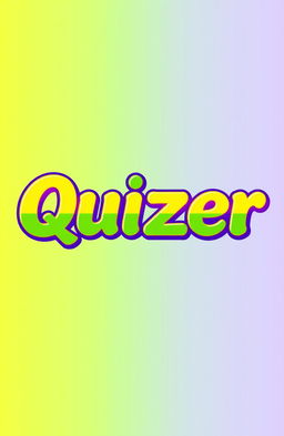 A vibrant and colorful design featuring the word 'Quizer' prominently displayed in the center
