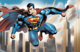 A high-quality digital artwork depicting Superman, traditionally seen flying, now driving a sleek black Porsche on an open road