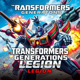 A vibrant and dynamic cover art for 'Transformers Generations Part Two: Legion'