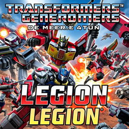 A vibrant and dynamic cover art for 'Transformers Generations Part Two: Legion'