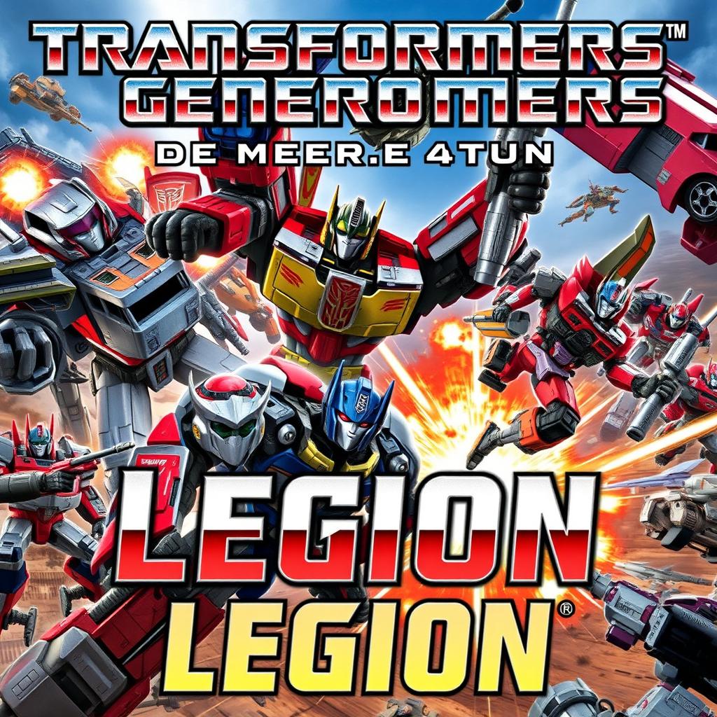 A vibrant and dynamic cover art for 'Transformers Generations Part Two: Legion'