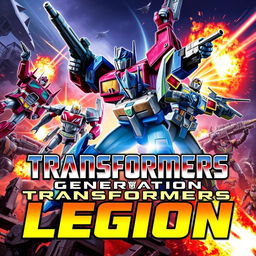 A vibrant and dynamic cover art for 'Transformers Generations Part Two: Legion'