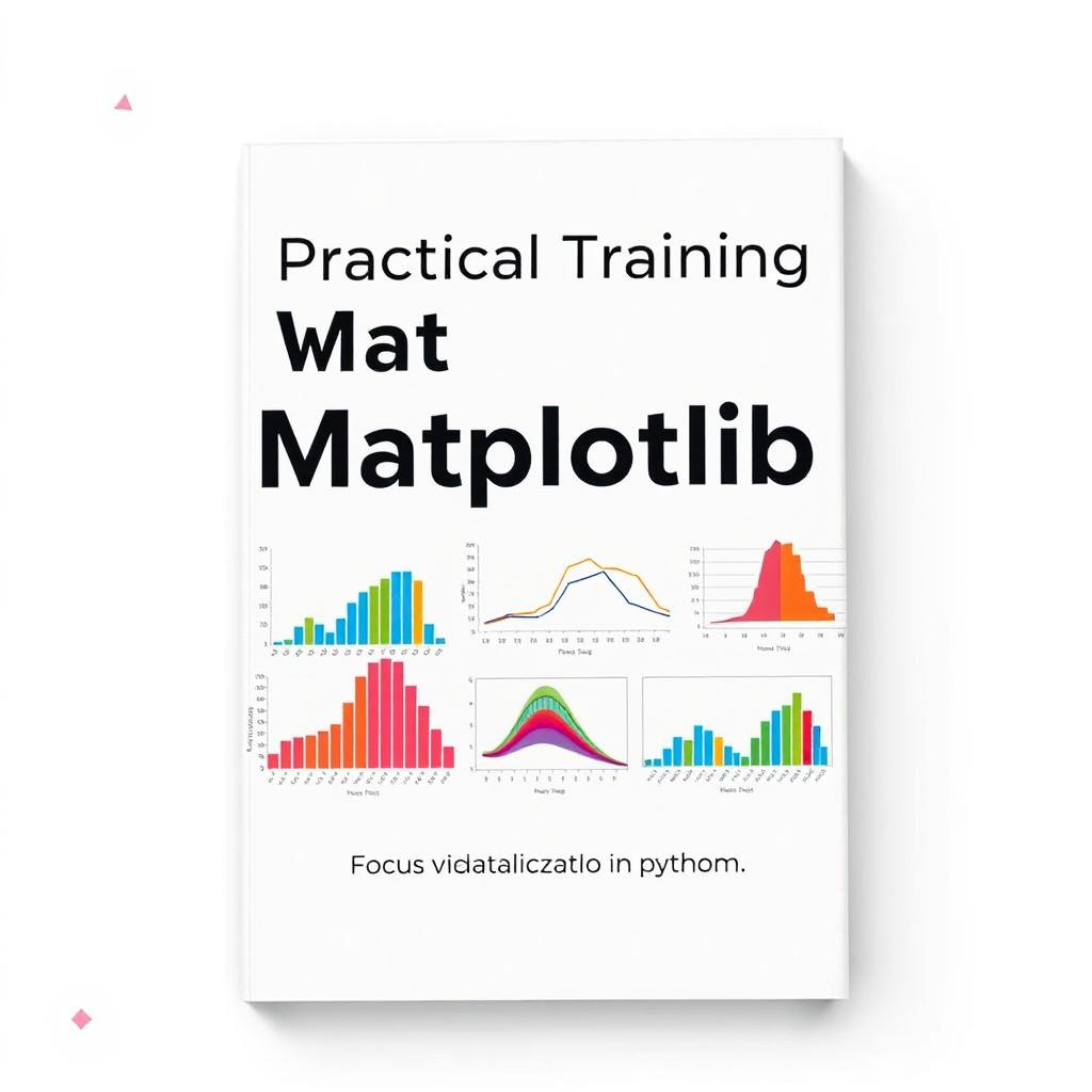 A sleek and modern book cover design for a practical training guide on Matplotlib