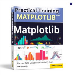 A sleek and modern book cover design for a practical training guide on Matplotlib