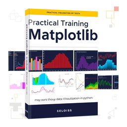 A sleek and modern book cover design for a practical training guide on Matplotlib