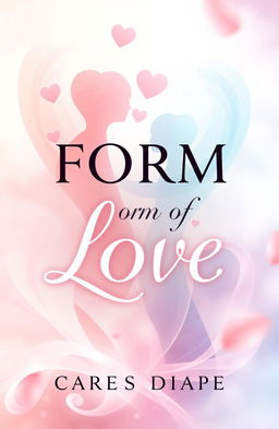 An enchanting and artistic book cover design for a novel titled 'Form of Love' by caressdiape_