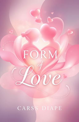 An enchanting and artistic book cover design for a novel titled 'Form of Love' by caressdiape_