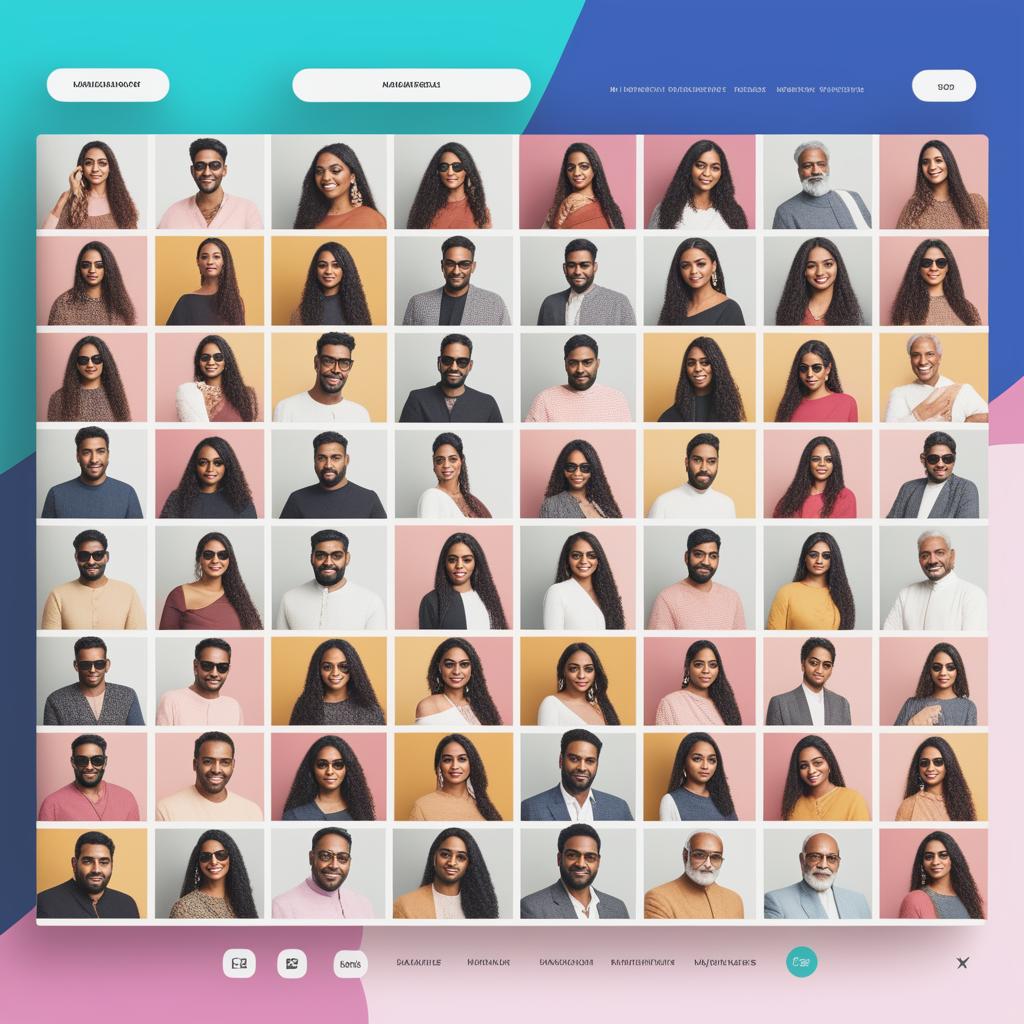 A high-quality digital collage in a grid layout showcasing vibrant photographs of Indian influencers from various niches