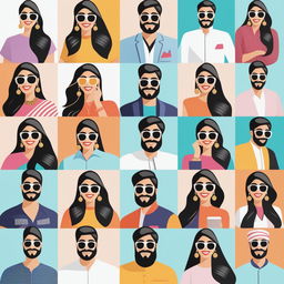 A high-quality digital collage in a grid layout showcasing vibrant photographs of Indian influencers from various niches