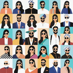 A high-quality digital collage in a grid layout showcasing vibrant photographs of Indian influencers from various niches