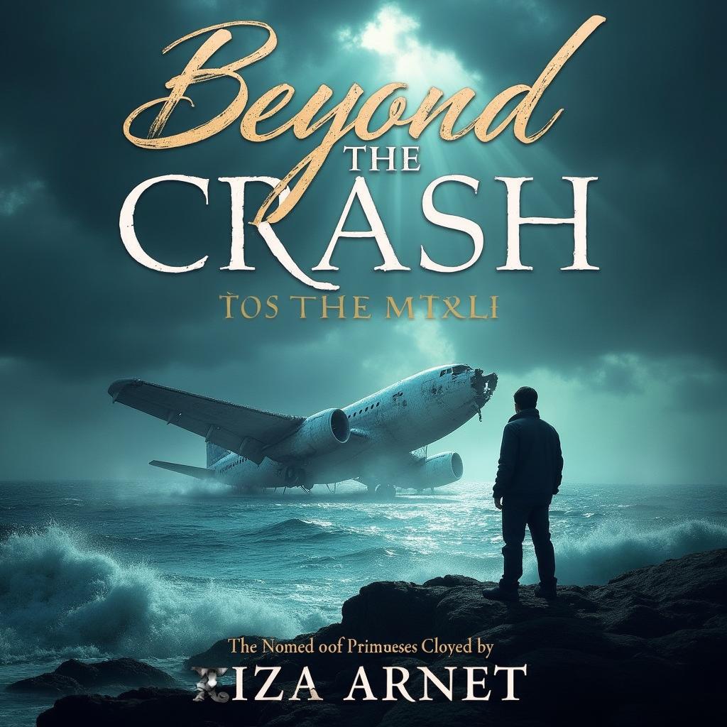 A dramatic book cover design for a novel titled 'Beyond the Crash'