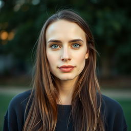 A 30-year-old woman with a natural style and light skin, featuring minimal makeup