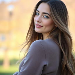 A 33-year-old woman with a natural style and light skin, featuring minimal makeup