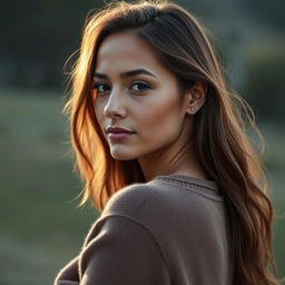 A 33-year-old woman with a natural style and light skin, featuring minimal makeup
