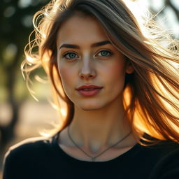 A 33-year-old woman with a natural style and light skin, featuring minimal makeup