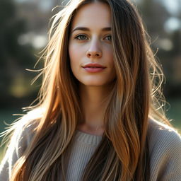 A 33-year-old woman with a natural style and light skin, showcasing minimal makeup