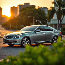 A sleek 2008 Toyota Mark X, showcasing its stylish design and modern lines