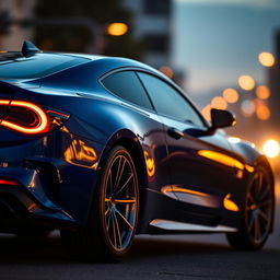 A sleek, dark blue Zeekr car prominently displayed, featuring unique and striking rays rims that enhance its sporty appearance