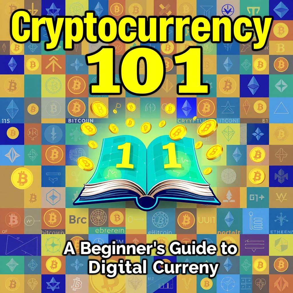 A captivating book cover design for 'Cryptocurrency 101'