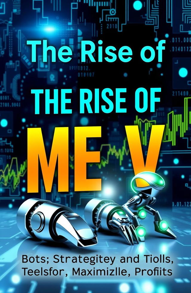 A captivating book cover titled "The Rise of MEV: Bots Strategies and Tools for Maximizing Profits"