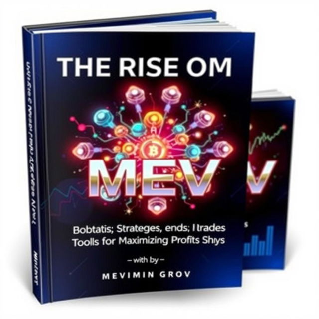 A visually striking book cover titled 'The Rise of MEV: Bots Strategies and Tools for Maximizing Profits'