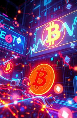 A futuristic and dynamic digital artwork representing the concept of MEV (Miner Extractable Value) in decentralized finance