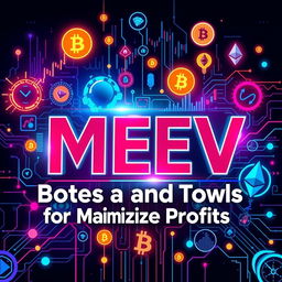 A striking and modern digital artwork illustrating the theme of MEV (Miner Extractable Value) in the cryptocurrency world