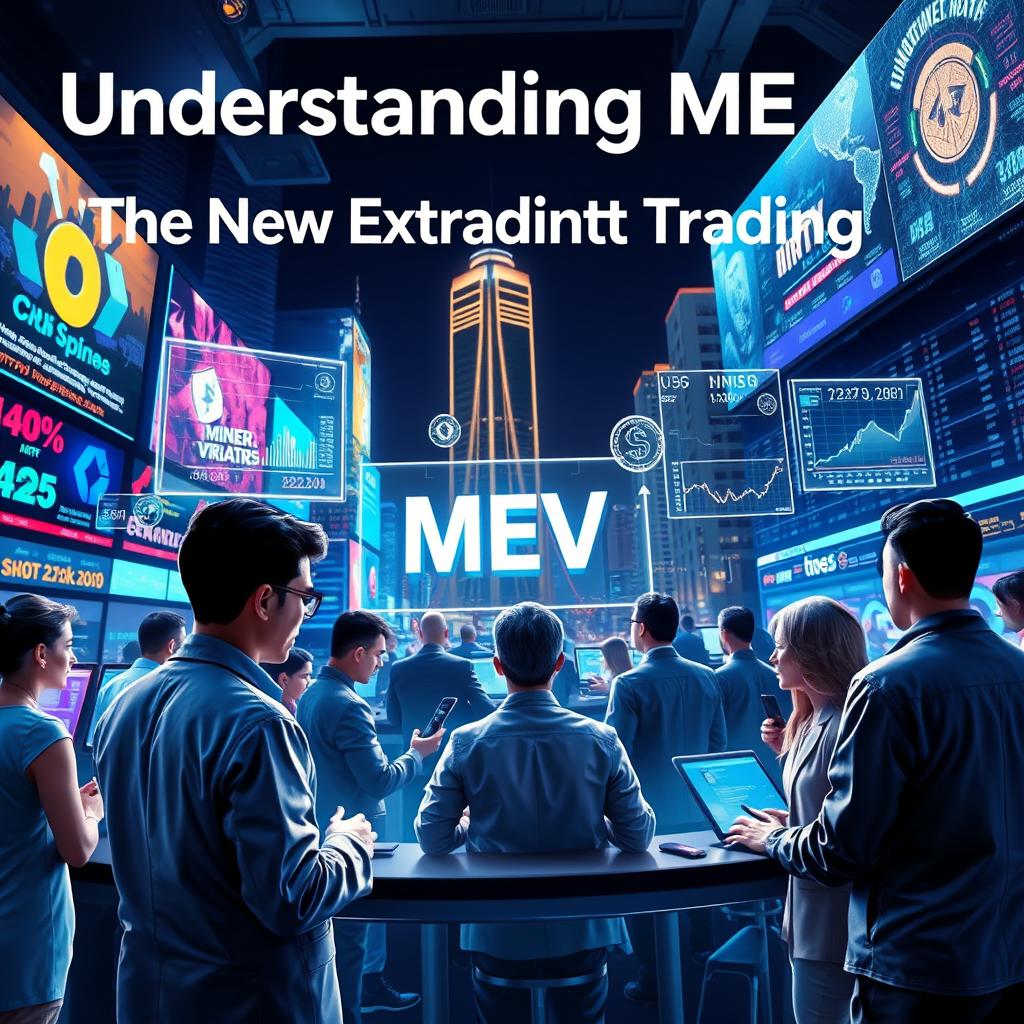 A captivating and detailed visual representation of 'Understanding MEV: The New Frontier of Cryptocurrency Trading'