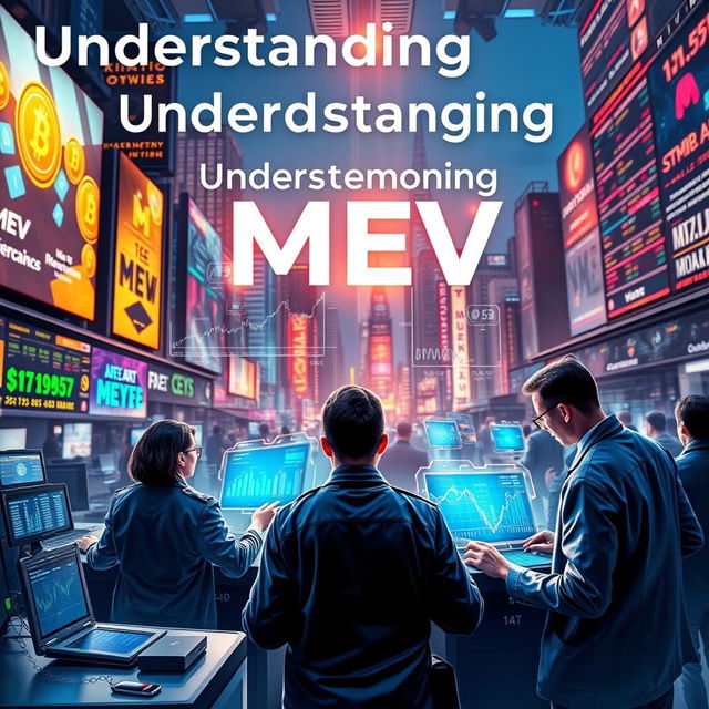 A captivating and detailed visual representation of 'Understanding MEV: The New Frontier of Cryptocurrency Trading'