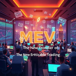 An eye-catching illustration titled 'MEV: The New Frontier of Cryptocurrency Trading'