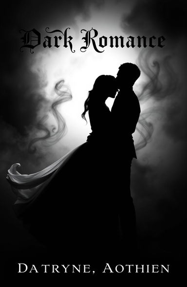 Intriguing Dark Romance Book Cover Design in Monochrome