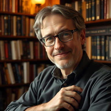 Portrait of Author Gregg Olsen in a Cozy Library Setting