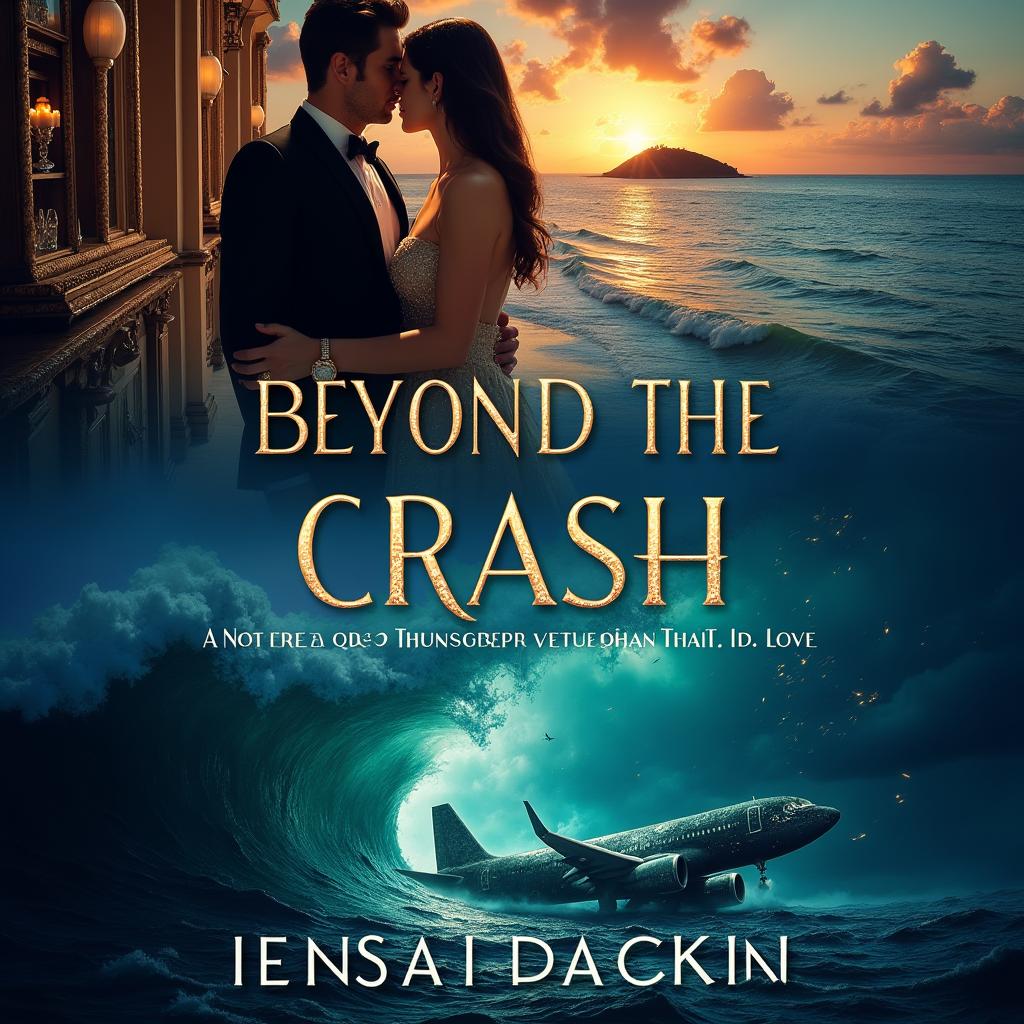 A dramatic book cover design for a novel titled 'Beyond the Crash'