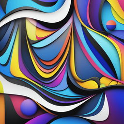 This is a high-quality digital art piece featuring a unique, vibrant, and colorful abstract design