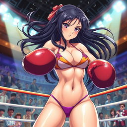 A stunningly detailed anime illustration of Bo Hancock in an action-packed boxing match