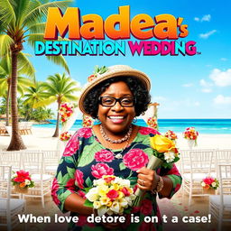 A vibrant movie poster for a fictional film titled 'Madea's Destination Wedding'