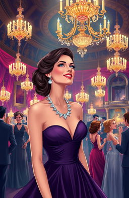 A beautifully illustrated scene inspired by Guy de Maupassant's short story "The Necklace