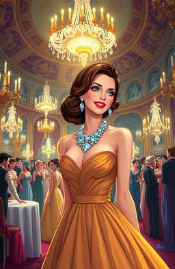 A beautifully illustrated scene inspired by Guy de Maupassant's short story "The Necklace