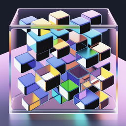 A high-quality, three-dimensional digital rendering of a cell culture, showing various cell types in a matrix